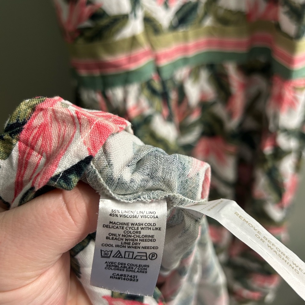 NWT loft floral paradise tiered maxi dress linen - Picture 7 of 8
